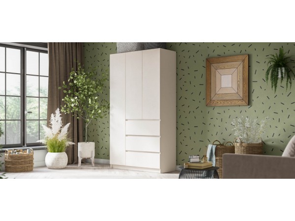 Идея 120 шкаф распашной 3Д+ящики Белый