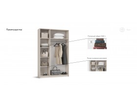 Идея 135 шкаф распашной 3Д Кашемир