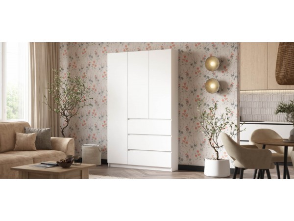 Идея 135 шкаф распашной 3Д+ящики Белый