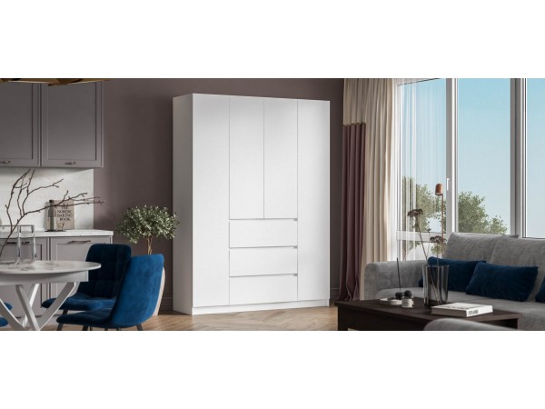 Идея 160 шкаф распашной 4Д+ящики Белый