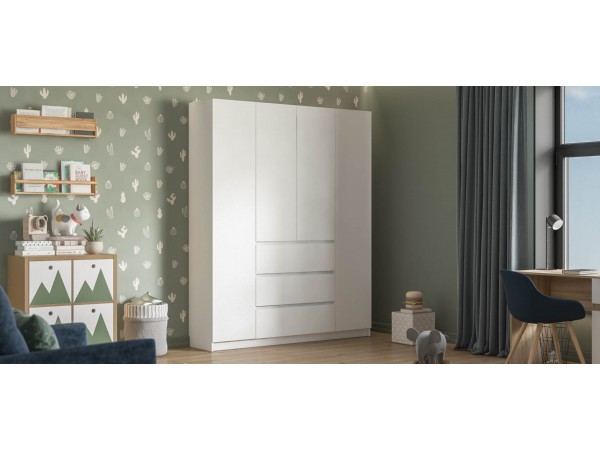 Идея 180 шкаф распашной 4Д+ящики Белый