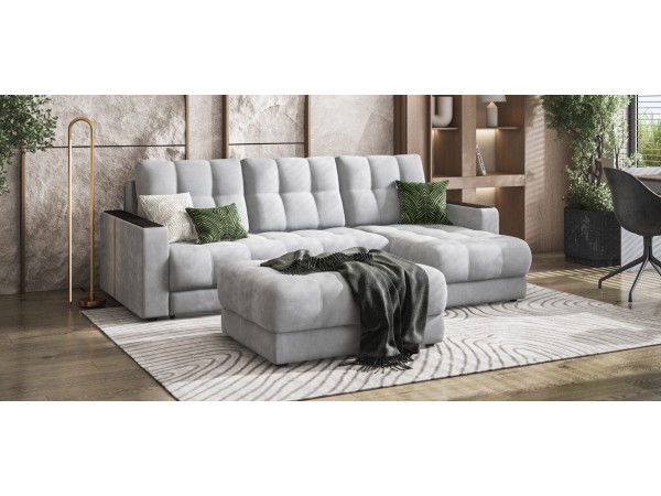 Пуф BOSS XL велюр Monolit сталь