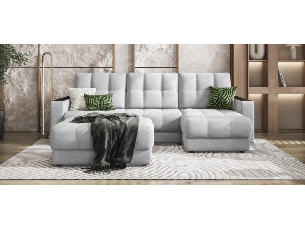 Пуф BOSS XL велюр Monolit сталь