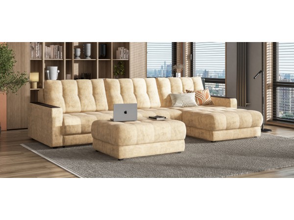 Пуф BOSS XL Велюр Роял шампань