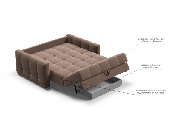 Диван BOSS Sleep 140 велюр Monolit мокко