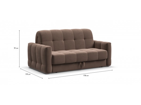 Диван BOSS Sleep 140 велюр Monolit мокко