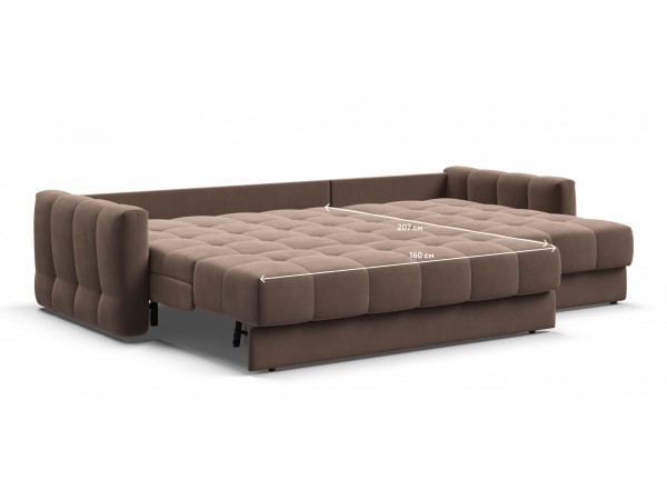 Угловой диван BOSS Sleep 160 велюр Monolit мокко