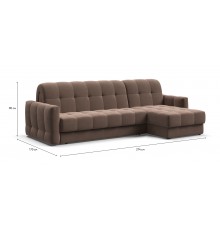 Угловой диван BOSS Sleep 160 велюр Monolit мокко