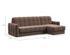 Угловой диван BOSS Sleep 160 велюр Monolit мокко