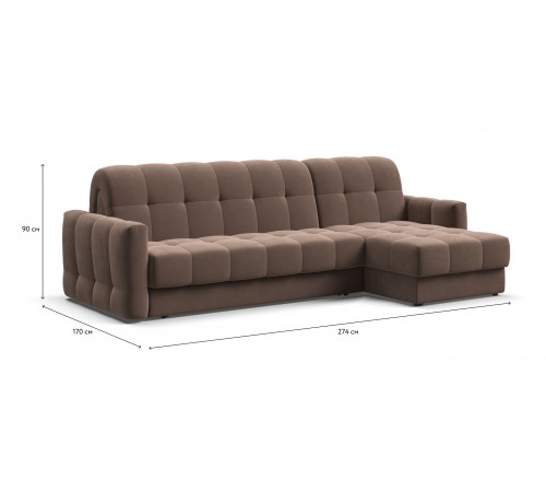 Угловой диван BOSS Sleep 160 велюр Monolit мокко Угловой диван BOSS Sleep 160 велюр Monolit мокко