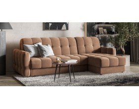 Босс Слип 160 угловой диван Велюр Монолит мокко