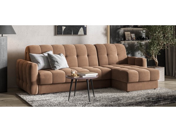 Угловой диван BOSS Sleep 160 велюр Monolit мокко