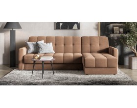 Босс Слип 160 угловой диван Велюр Монолит мокко