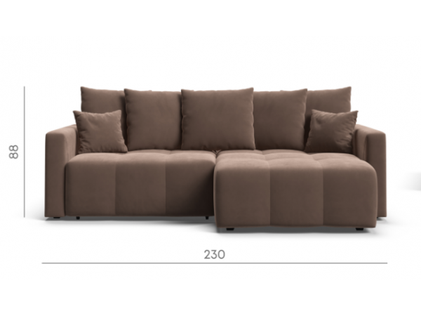 Угловой диван BOSS TREND Велюр Monolit мокко