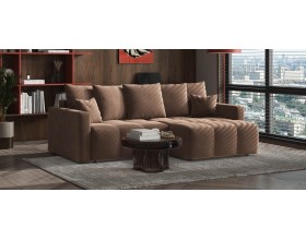 Босс Тренд угловой диван Велюр Монолит мокко