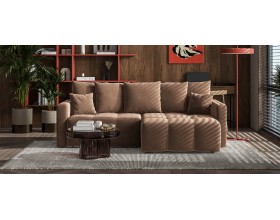 Босс Тренд угловой диван Велюр Монолит мокко