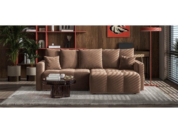 Угловой диван BOSS TREND Велюр Monolit мокко