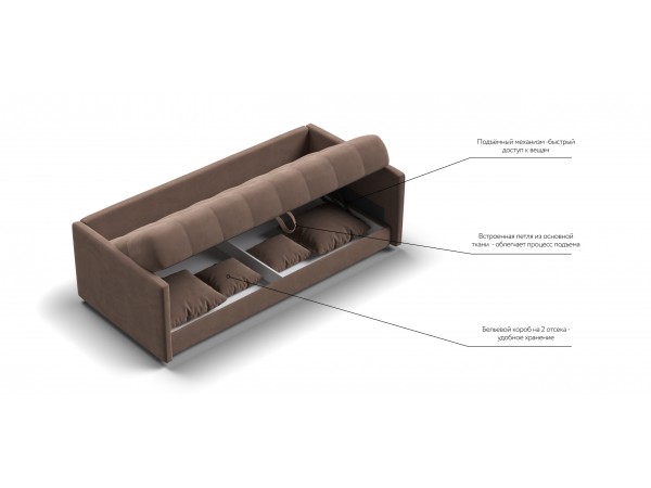 Тахта BOSS велюр Monolit мокко