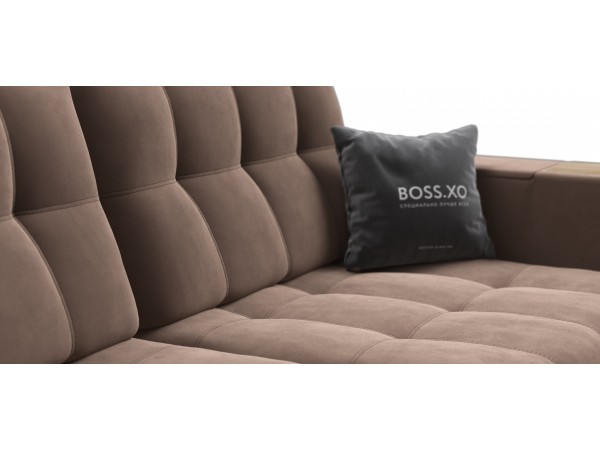 Диван BOSS.XO MAX велюр Monolit мокко / WOOD Smok