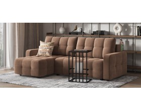 Денди угловой диван Велюр Монолит мокко