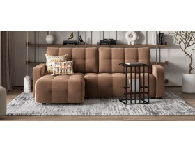 Денди угловой диван Велюр Монолит мокко