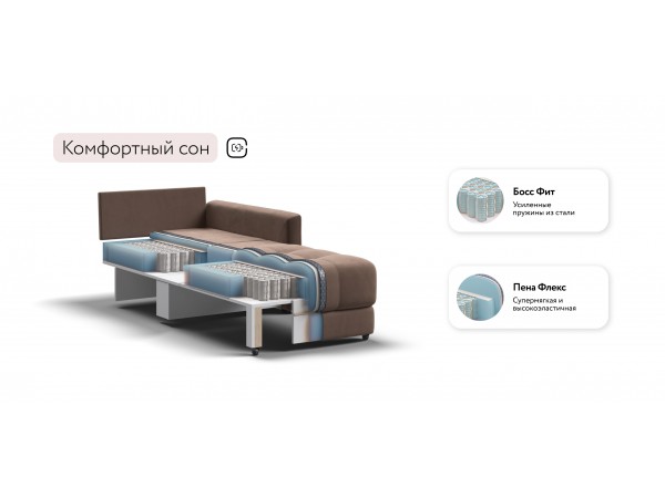 Кресло-кровать BOSS LOFT велюр Monolit мокко