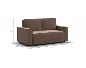 Норд двухместный диван Велюр Монолит мокко
