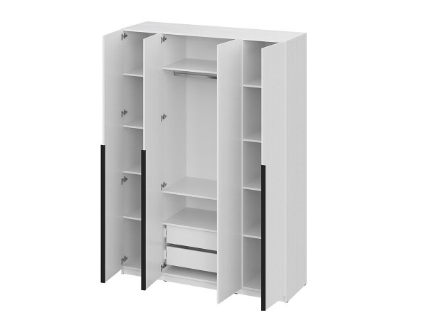 Шкаф Берген ПРО ШК-1600 (ящики + полки) белое дерево