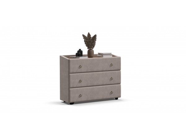 Комод BOSS Classic велюр MONOLIT Латте, Орех Селект