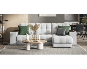 Босс ХЛ угловой диван Велюр Монолит сталь