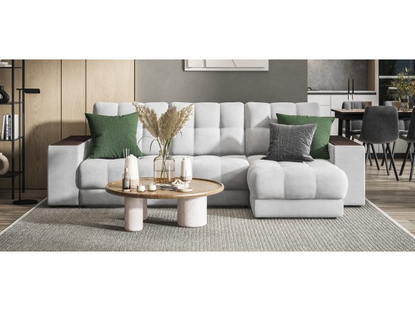 Угловой диван BOSS 3.0 XL велюр Monolit сталь