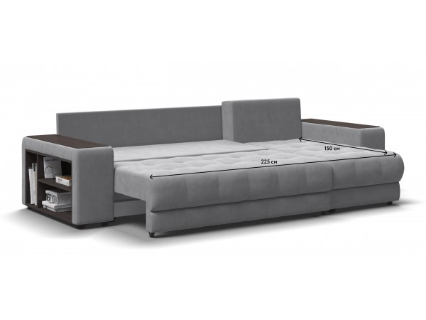 Угловой диван BOSS 3.0 XL велюр Monolit сталь