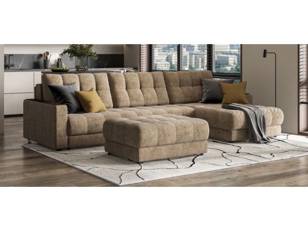 Диван угловой BOSS 3.0 MAX Велюр Роял тауп