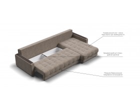 Босс Макс угловой диван Велюр Роял тауп