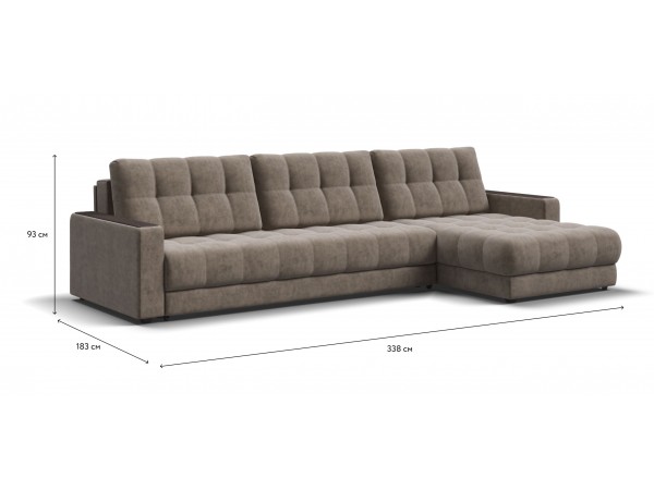 Диван угловой BOSS 3.0 MAX Велюр Роял тауп