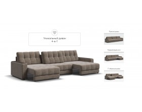 Босс Гранд диван Велюр Роял тауп