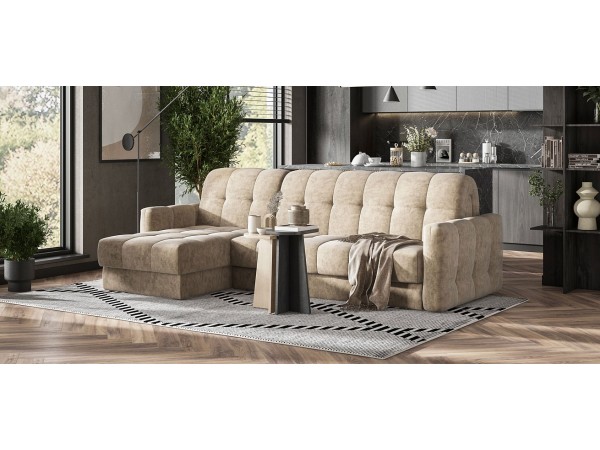 Диван угловой BOSS Sleep 160 Велюр Роял тауп