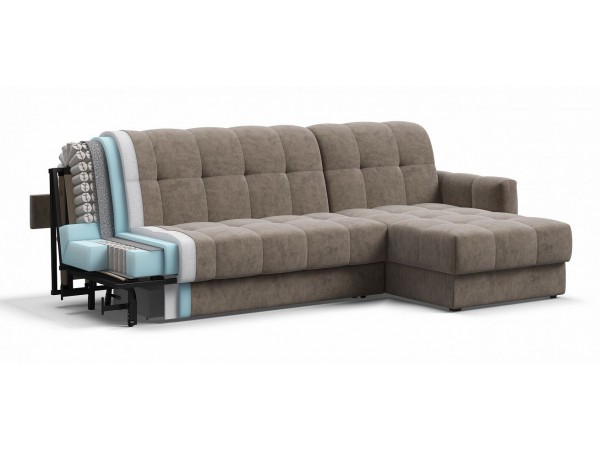 Диван угловой BOSS Sleep 160 Велюр Роял тауп