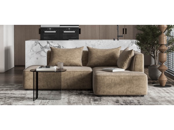 Кинг Твин угловой диван Велюр Роял тауп