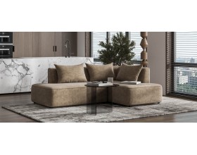 Кинг Твин угловой диван Велюр Роял тауп