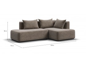 Кинг Твин угловой диван Велюр Роял тауп