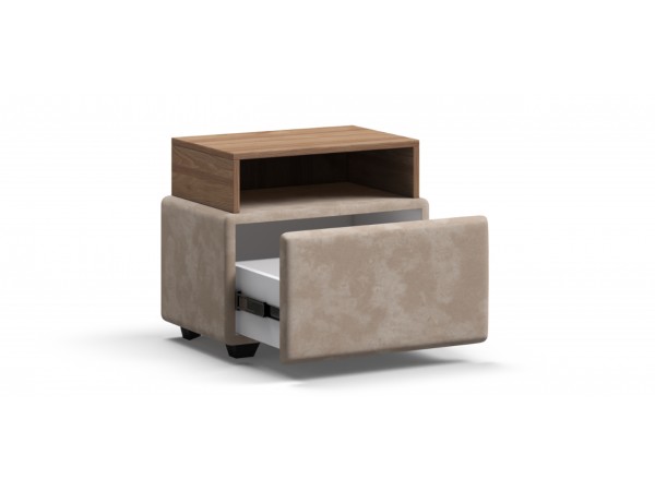 Тумба BOSS Alkantara пепел, Орех Селект