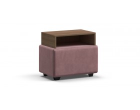 Тумба Босс Велюр Монолит розовый, Орех селект