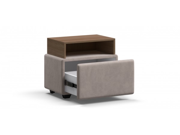 Тумба BOSS велюр MONOLIT Латте, Орех Селект