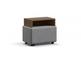 Тумба Босс Велюр Монолит сталь, Орех селект