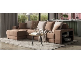 Дубай угловой диван Велюр Монолит мокко, Монолит латте