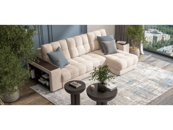 Угловой диван BOSS 3.0 XL велюр Monolit латте