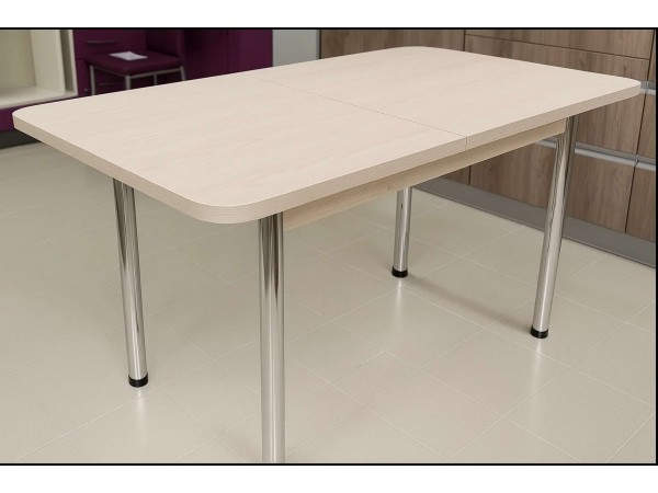 Уценка. Стол обеденный раздвижной 16мм. ПОСТФОРМИНГ 18мм 70*110(140)см-055 Берёза