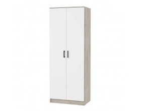Шкаф Ронда 2-створчатый ШК-20 дуб крафт серый/белый