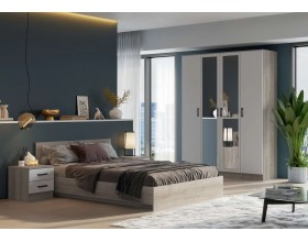 Шкаф Ронда 2-створчатый ШК-20 дуб крафт серый/белый